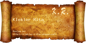 Klekler Rita névjegykártya